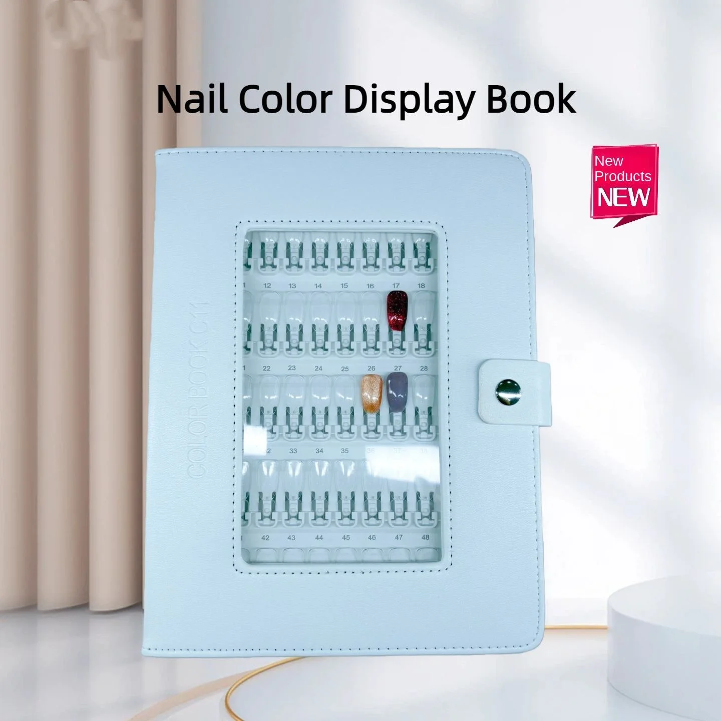 150-Farben-Displayboard für Nageldesign mit austauschbaren weißen und transparenten Nagelspitzen, die an Ort und Stelle bleiben, Nagellack-Displaybuch, Aufbewahrungs- und Präsentationsbuch für Nagelstudios, mehrfarbiges Kartenbuch – Detail 11