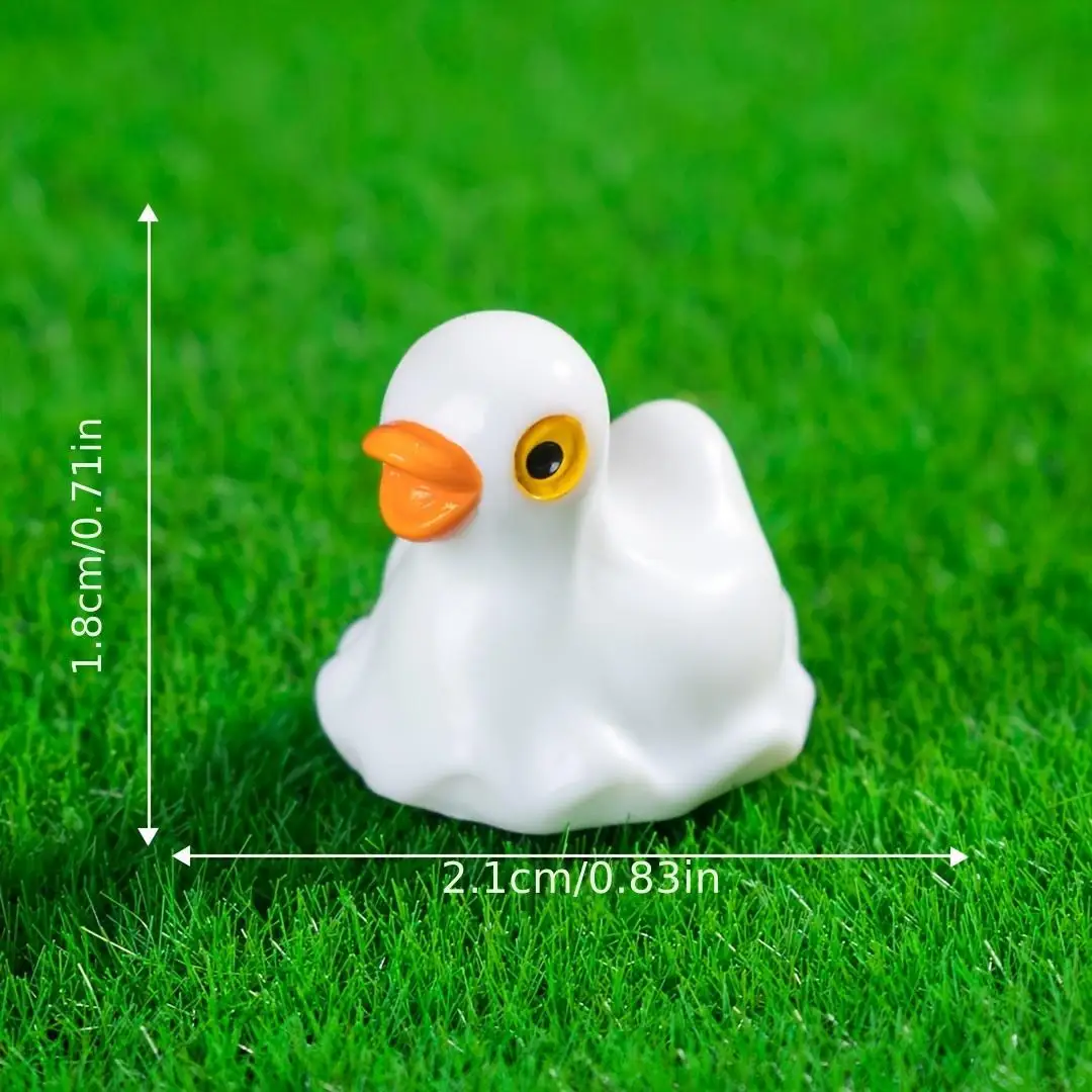 10 Pieces of Miniature Duck Statues - Resin Animal Garden Stakes for Miniature Landscapes, Halloween Themed Bonsai Decorations