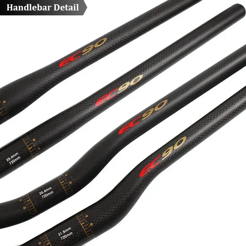 EC90 Carbon Bicycle Handlebar Ultralight Mtb Handlebar 25.4mm 31.8mm Mountain Bike Handle Bar Full Carbon Flat/riser Bar