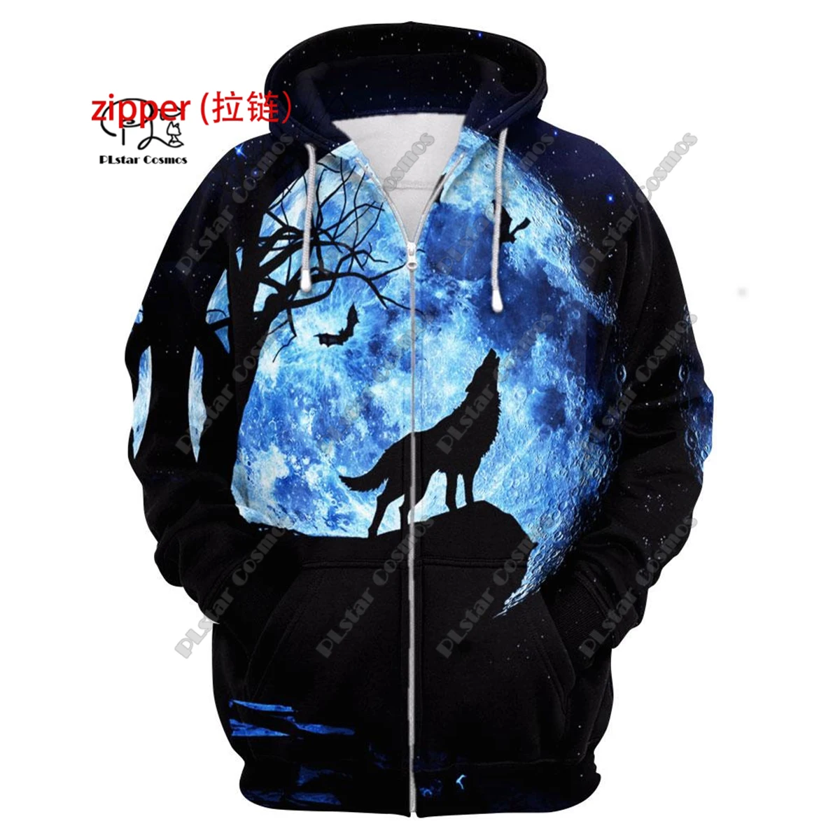 PLstar Cosmos 3D Printed Latest Aboriginal Themed Dream Catcher Feather Wolf Art Pattern Unique Men's Women's Zipper Hoodie Y-2