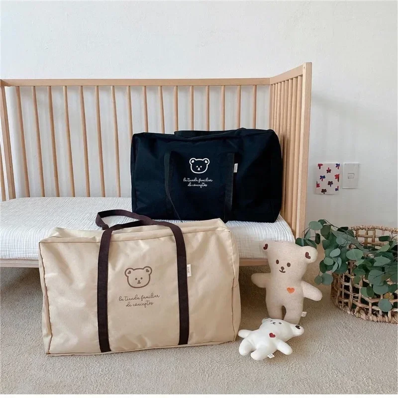 

ins wind cute bear quilt storage bag quilt packing bag men and women large capacity out handbag luggage bag mommy bag