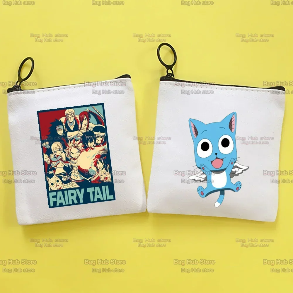 Fairy Tail Canvas Coin Bag DIY Zipper Key Bag Money Pocket Women Men Coin Purse Small Kid Pouch