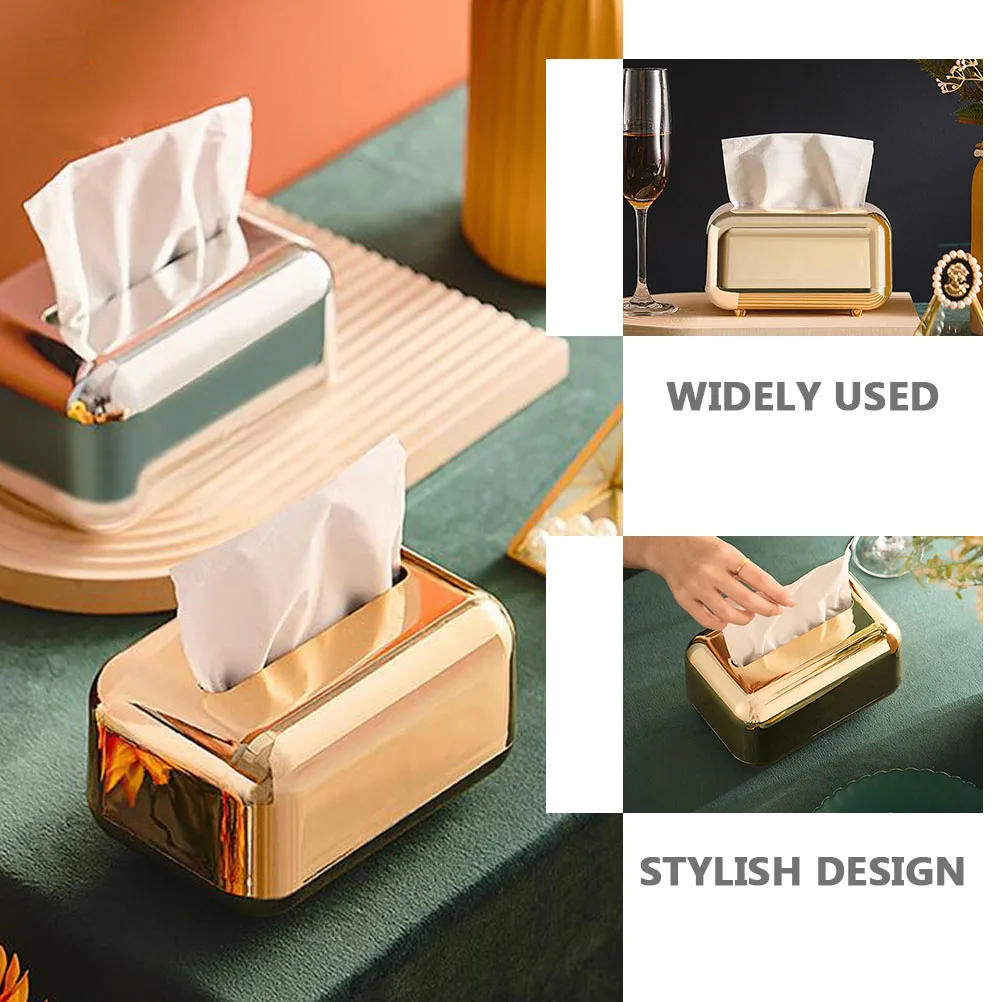 

Desktop Tissue Box ABS Material Stylish Home Decoration Shop Office Paper Napkin ganizer Case Storage Container