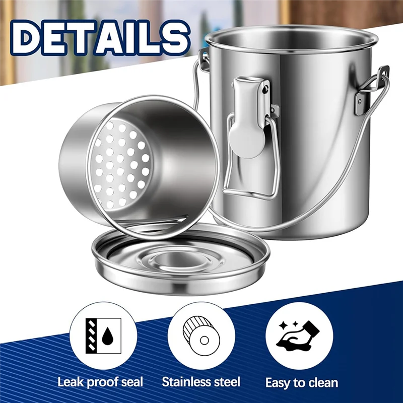 Used for oil cleaner kit, with cover and filter, portable stainless steel brush holder, B84B paint brush cleaner 6.6 oz