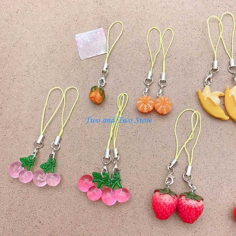 HX6F Fruit Theme Cellphone Strap Colorful Phone Chains Keychains Phones String Straps