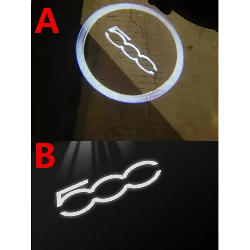 LED Car Door Logo Welcome Light Ghost Shadow Lamp For Fiat 500 Ducato Bravo Abarth Panda Grande Punto Car Accessories Decoration