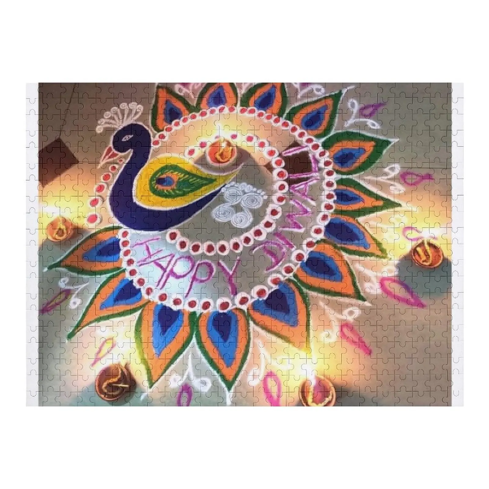 Puzzle Peacock Rangoli personalizzato con foto Personalizza puzzle di accessori Diorama