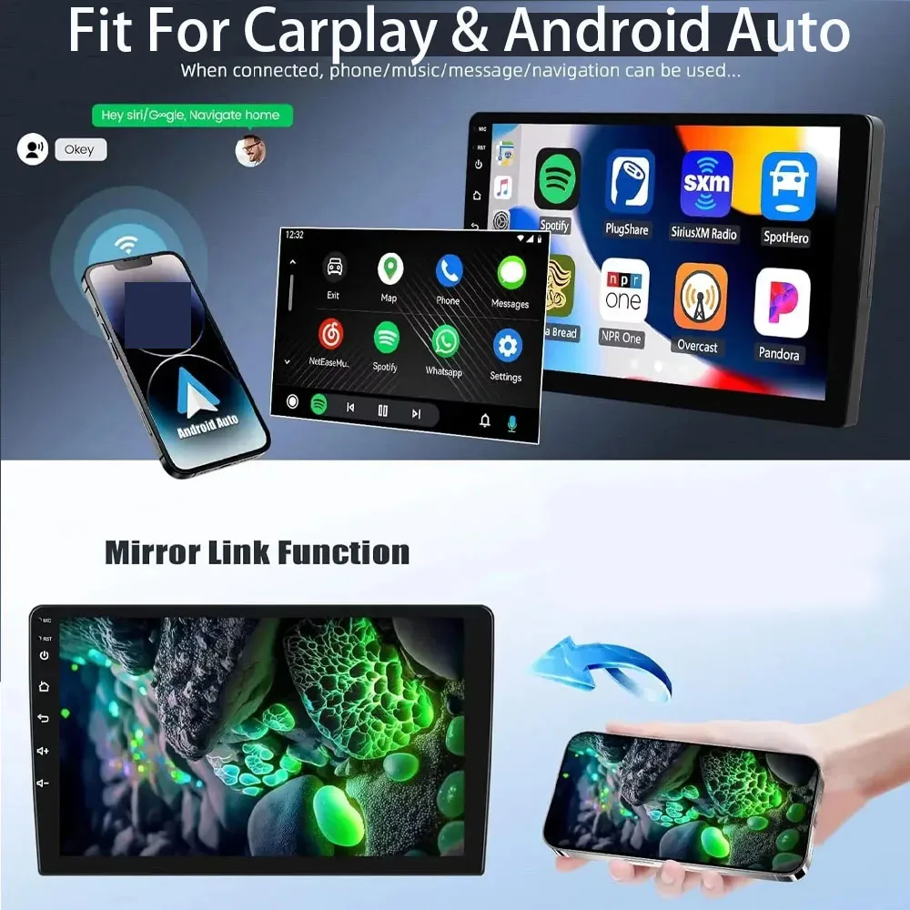 Navegación de coche de 9 pulgadas compatible con CarPlay + Android Auto / 4 + 64G + AHD Android 13 para Chrysler 200C 2015-2019