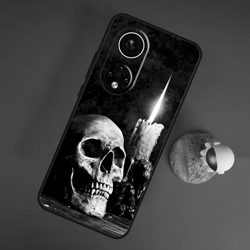 Gothic Fashion Skull For Huawei Honor Magic 5 Lite 70 50 X8 X9 a P20 P30 P40 P50 P60 Pro P Smart Nova 9 5T Case