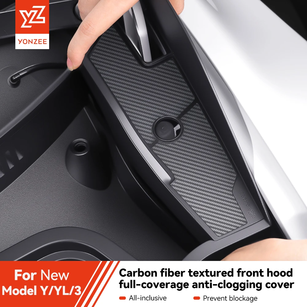 

YZ for Tesla Model 3 Highland Model Y Juniper/YL Front Cabin Anti-Clog Cover Water Channel and Leaf Blocking Mod Accessory