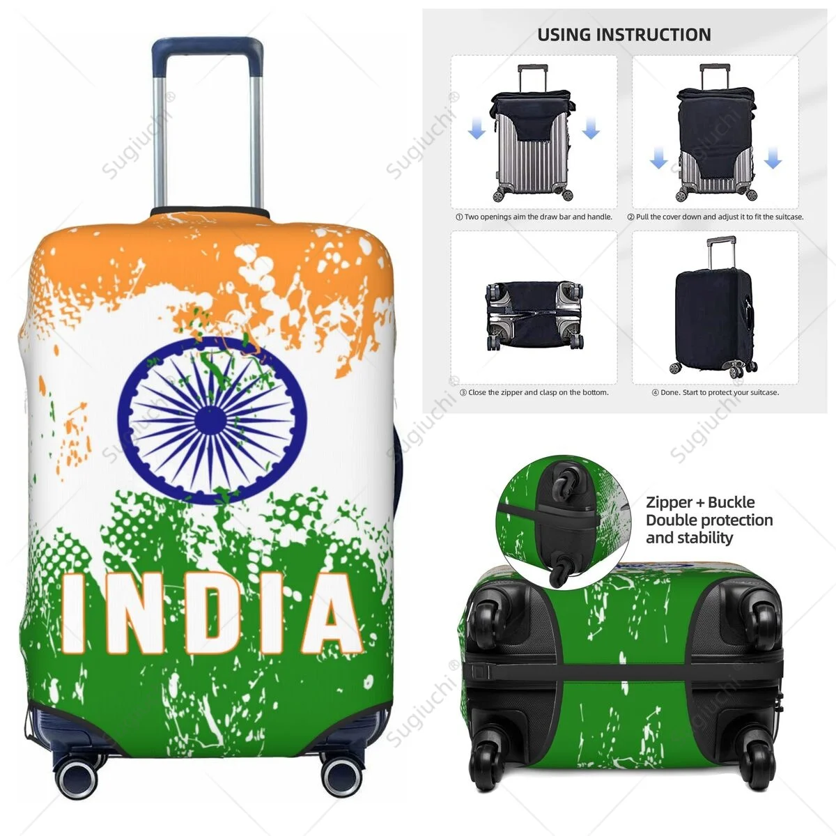 India Flag Luggage Cover Suitcase Elastic Dust Case Travel Accessories Printed Baggage Case Protective