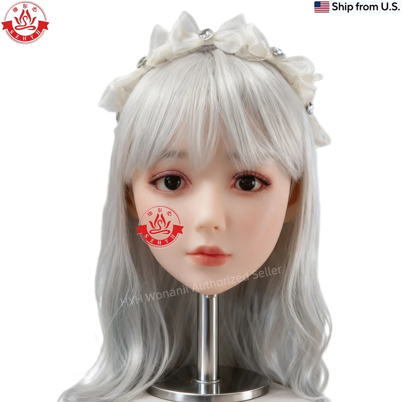 

Манекен Wonanii из пищевого ТПЭ с большой головой HYH-THB-KX-9008, интерфейс M16, с открытым ртом, для практики макияжа, дизайна причесок, демонстрации украшений