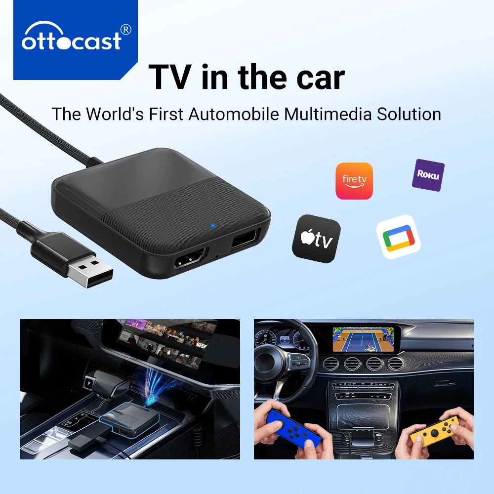 Car TV Mate Converter for Fire Google TV Stick for HDMI to OEM Wired CarPlay Car Watch TV Video Car Accessories Free Gift