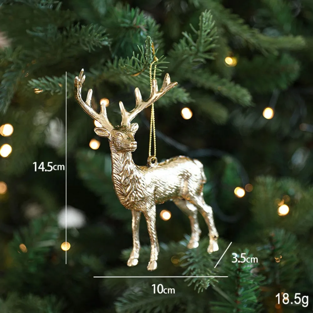 

Plastic Christmas Gold Plating Hanging Pendant Snowflake Butterfly Christmas Tree Ornaments Elk Decorative Christmas Decoration