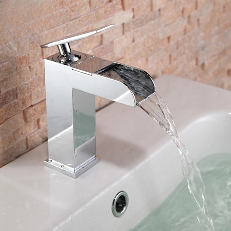 

Basin, faucet, hot and cold, all copper, washbasin, waterfall