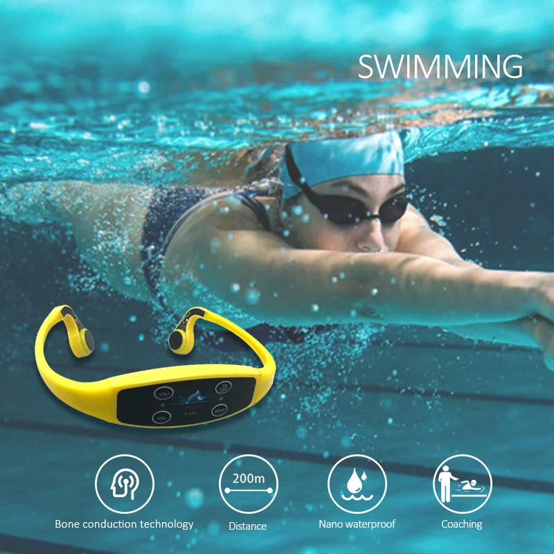 Swimtalk-bone conduction headphones para atletismo, h907, impermeáveis, para treinamento de natação