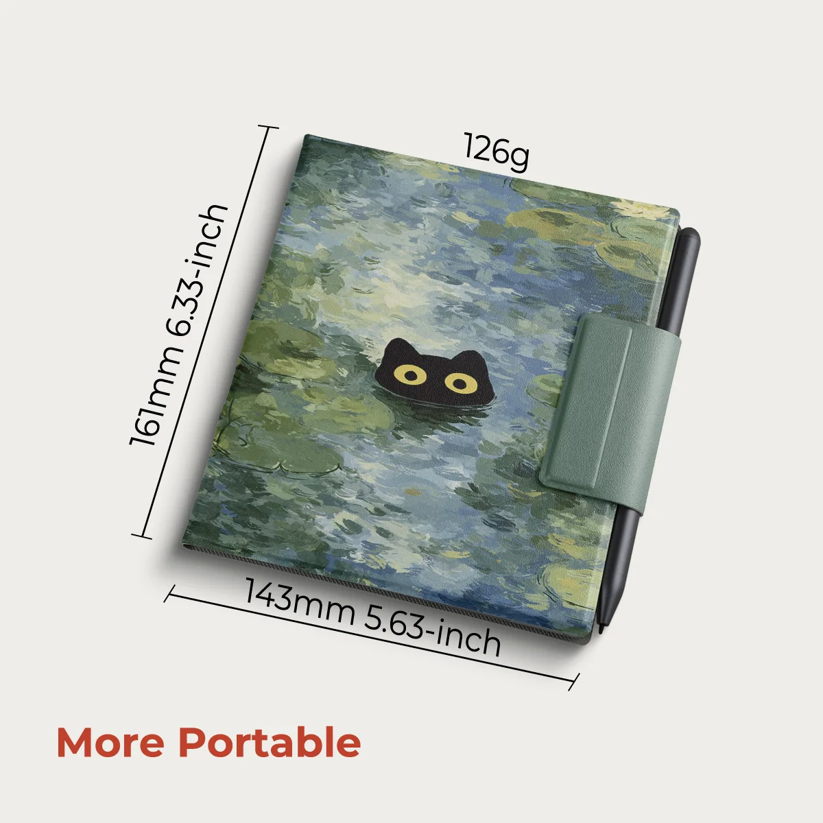 Magnetyczne etui Twosheep do Bigme B7 Bigme B7pro 7 cali, bezramkowe, ultracienkie, z funkcją automatycznego usypiania i budzenia, styl Monet i motyw kota. — zdjęcie produktu 6