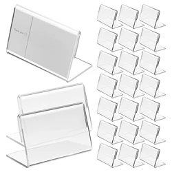 40 Pcs Acrylic Sign Display Stand Tabletop Holder Price Holders Business Card Label