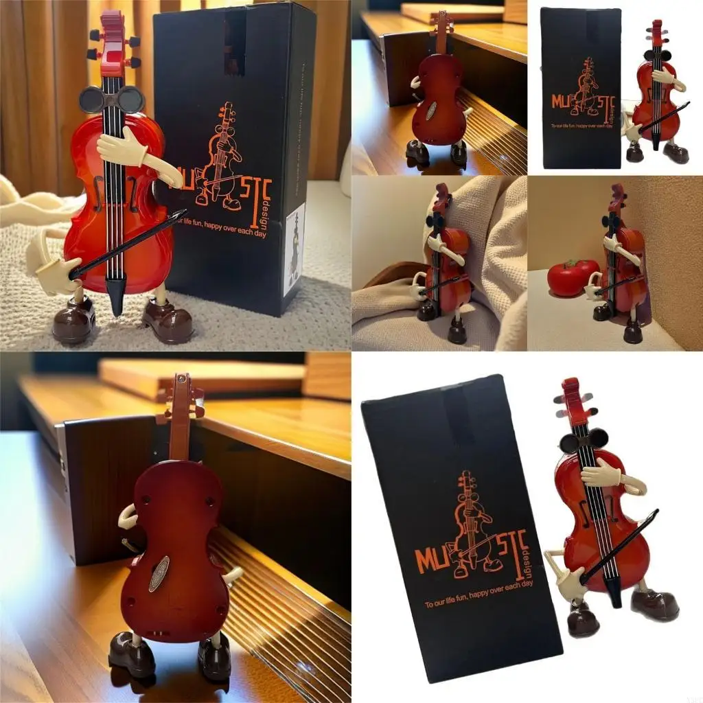 

Handcrafted Swinging Cellos Violins Music Boxes Melodics Tune Home Display Gift X3UC
