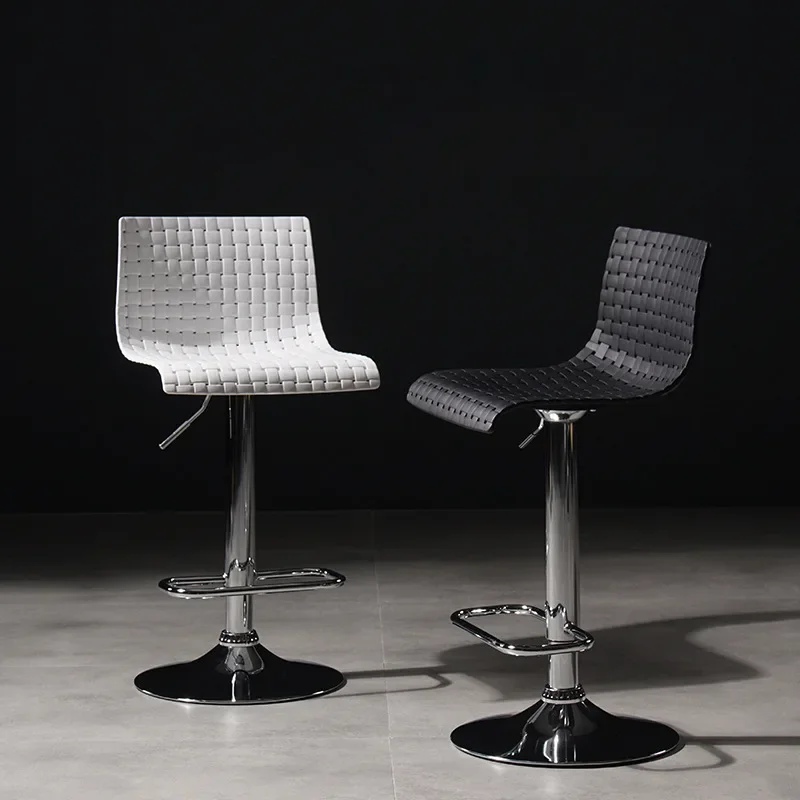

Waterproof White Bar Chair Modern Black High Back Minimalist Bar Chair Disk Base Design Lounge Tabourets De Bars Household Items