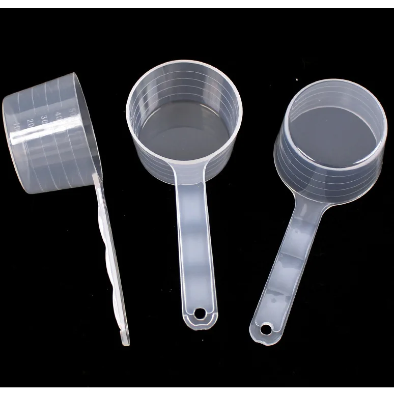 Transparent Pet Measuring Spoon With Scale Plastic Dog Feeding Shovel Pet Tableware