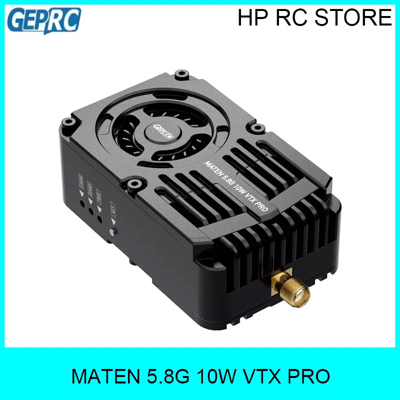 GEPRC MATEN 5.8G 10W VTX PRO Adjustable Power FPV Transmitter OSD w/Fan Support IRC Tramp Protocol Long Range FPV