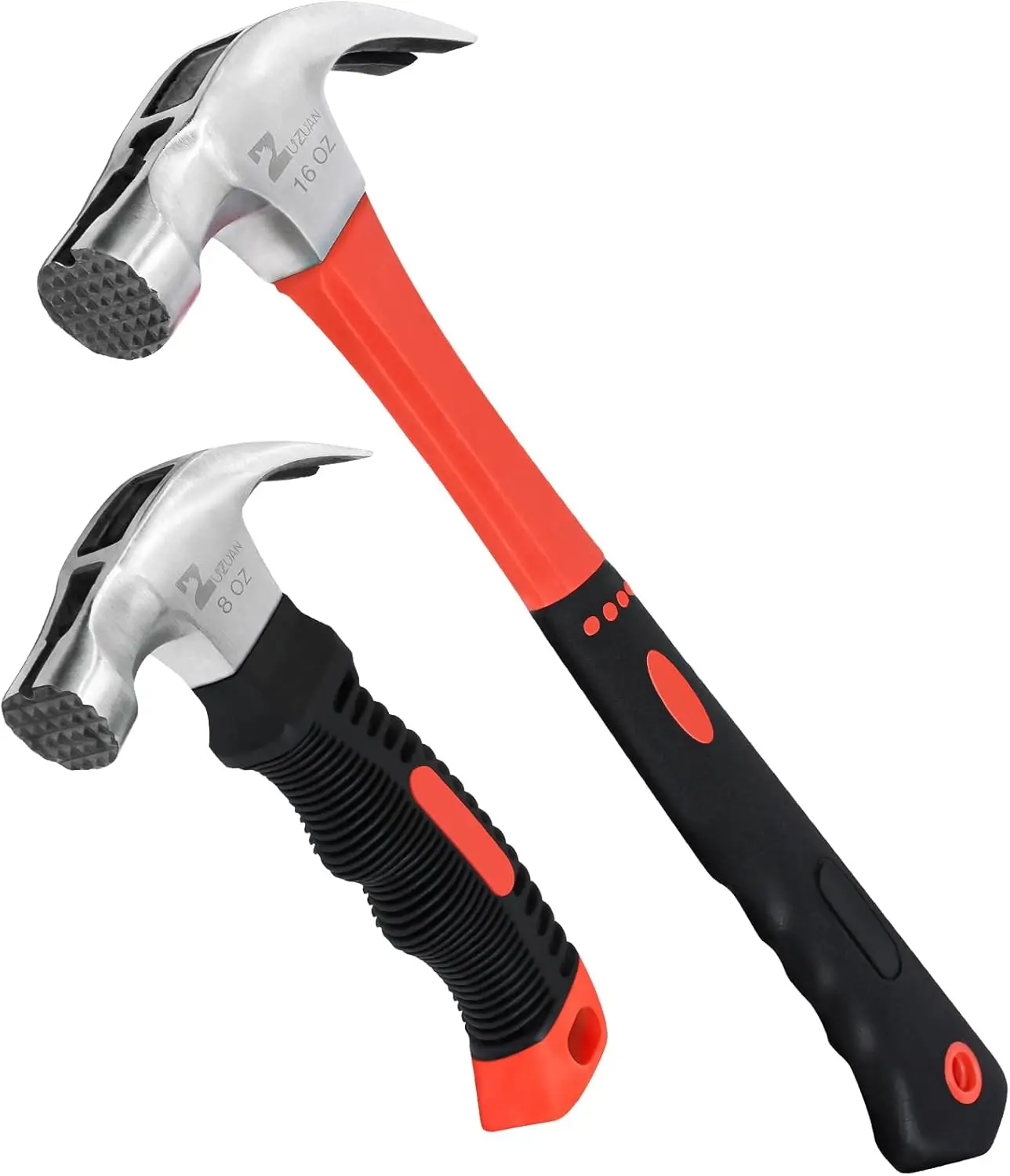 

Улучшенный набор молотков-гвоздодеров 16 и 8 унций с магнитным держателем для гвоздей, нескользящей рукояткой и эргономичной ручкой для точности и безопасности