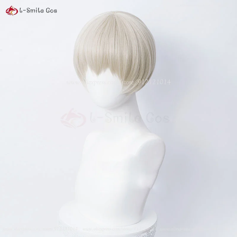 Inumaki Toge parrucca Cosplay Anime Cosplay 28cm parrucca corta Inumaki Toge parrucche per giochi di ruolo per capelli resistenti al calore + cappuccio per parrucca