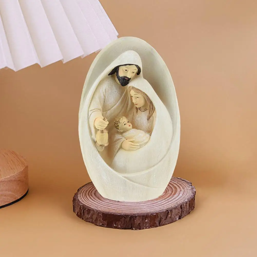 Miniature Nativity Figure Holy Family Resin Nativity Figurine Set Joseph Mary Jesus Sculpture for Home Office Decor Advent