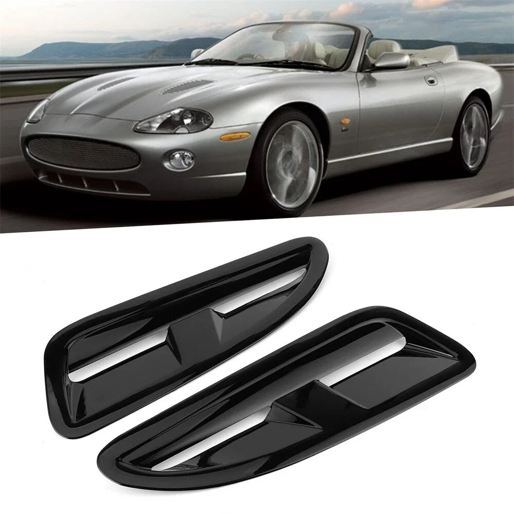 Universal Car Hood Scoop Bonnet Vent Air Flow Intake Cover Sticker Decal For Jaguar Exterior Car Styling Glossy Black