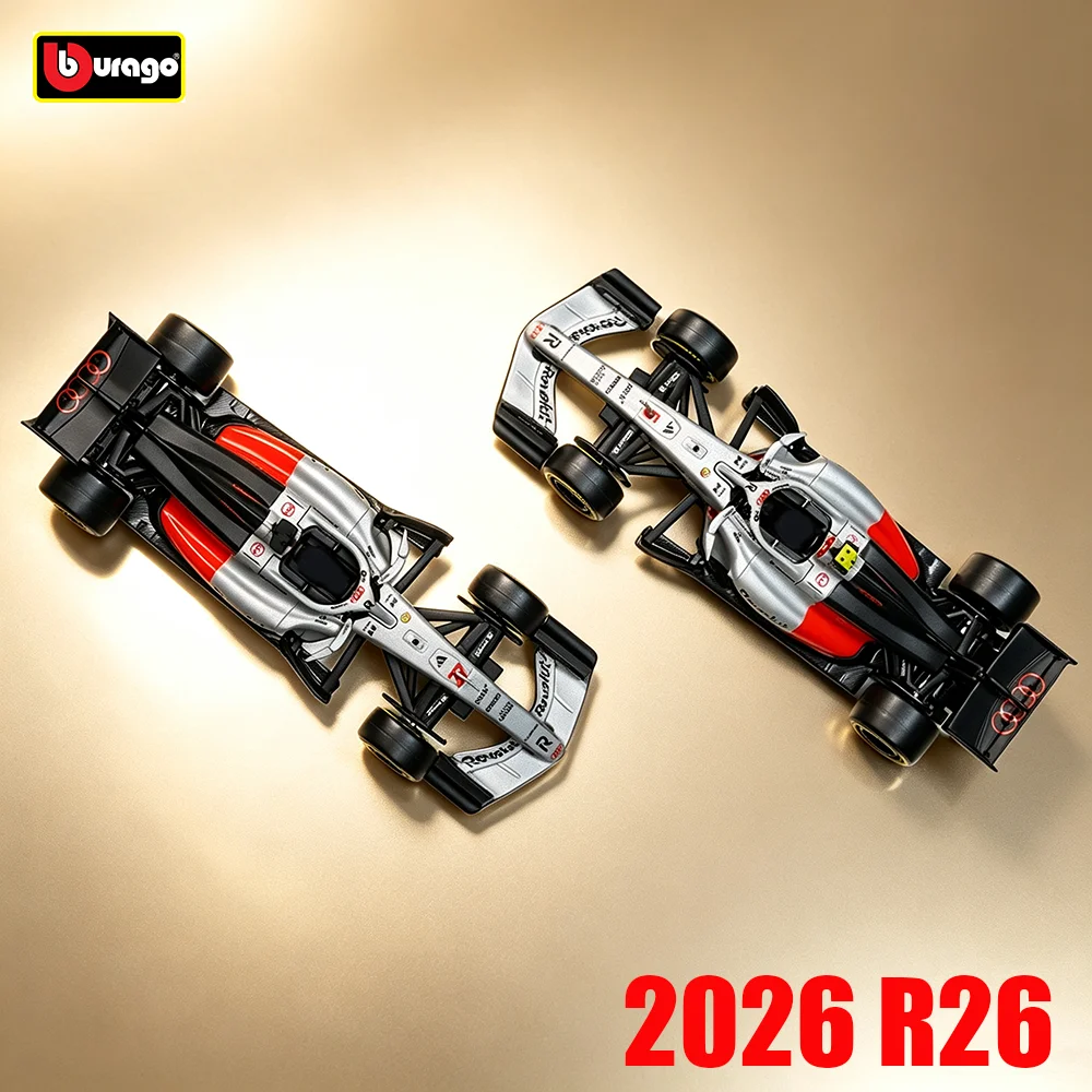 Bburago 1:43 2026 F1 Audi Revolut Team R26 SF26 W17 VCARB-03, model samochodu wykonany z odlewu ciśnieniowego, zabawka, kierowca.