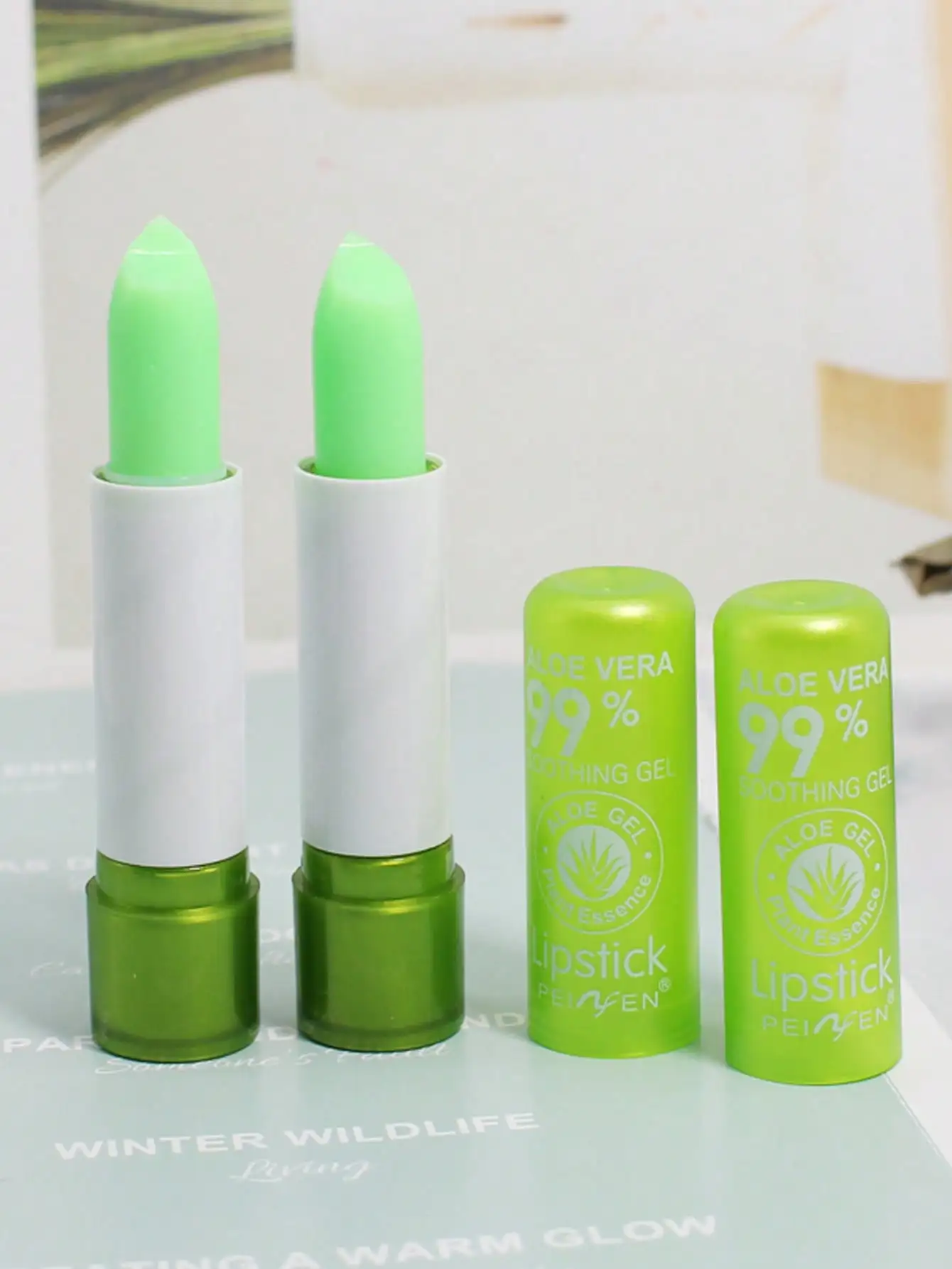 Aloe Vera Color-Changing Lip Balm, Moisturizing Repairing, Waterproof, Anti-Dryness,Temperature-Activated Lipstick for Hydration