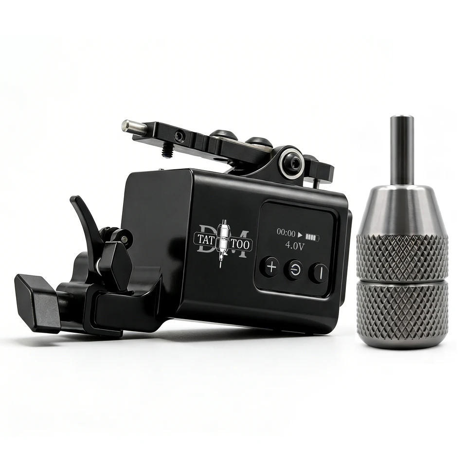 Máquina de tatuar rotativa inalámbrica DM con carrera ajustable, motor de chispa potente, 13000RPM, pistola de tatuar RCA con motor japonés sin núcleo 2