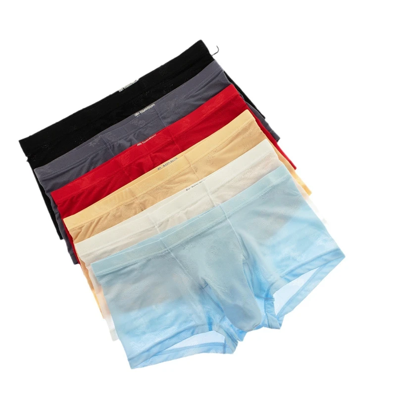 Men's Boxers Bullet Separation Elephant Nose Underwear Thin Breathable Jacquard Panties Summer Translucent Underpants