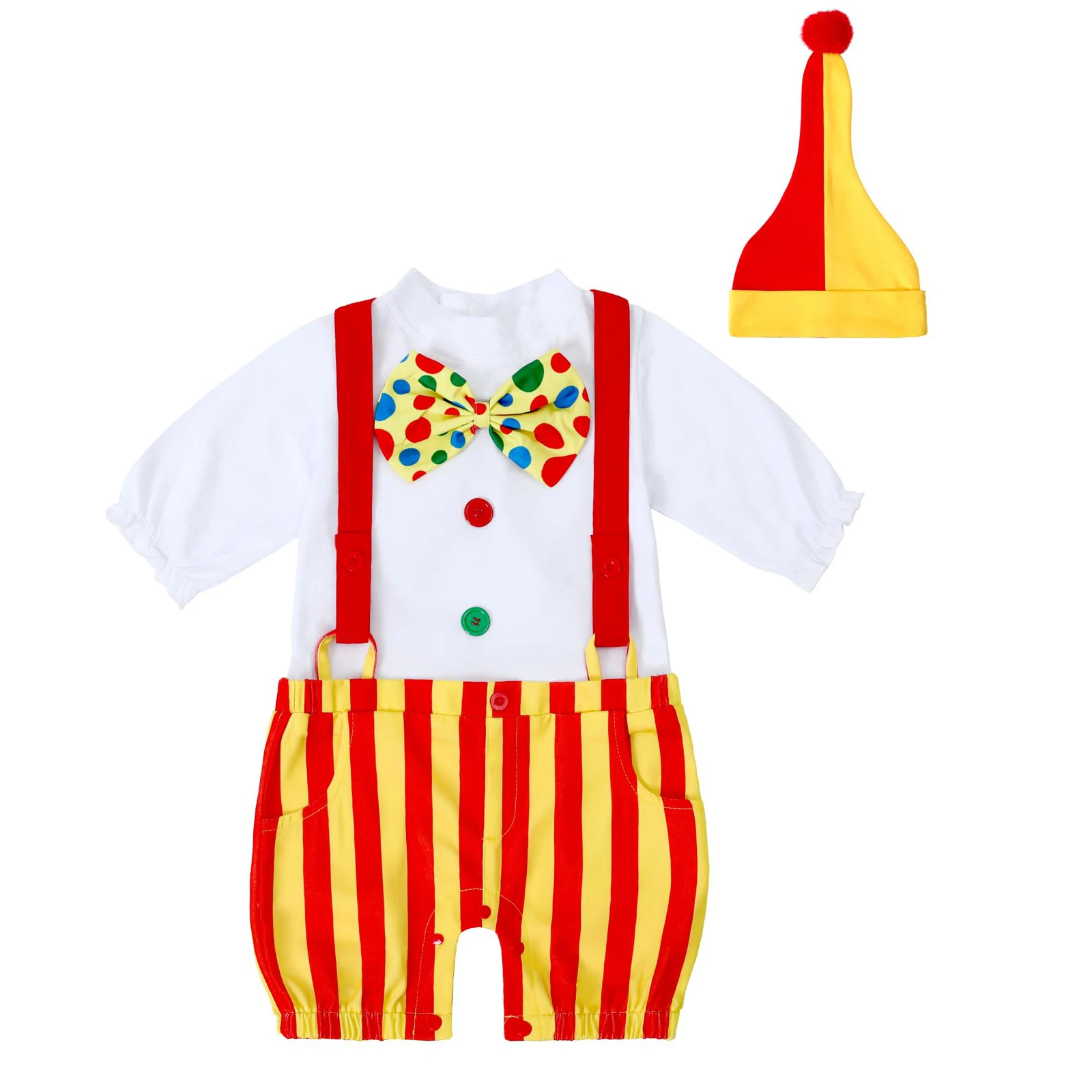 

Baby Carnival Clown Circus Rompers Costume Newborn Boys Carnival Outfits Infant Birthday Party Cosplay Jumpsuit Clothes