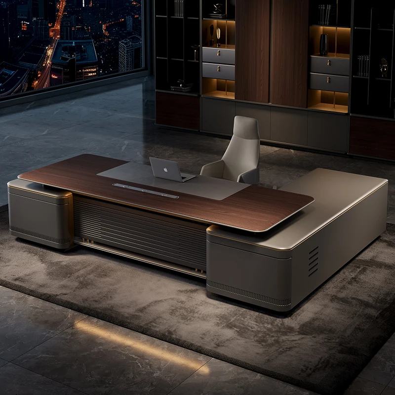 Modern Minimalist Executive Manager President Table Office Combination Furniture Filing Cabinet Luxury Large Computer Tables