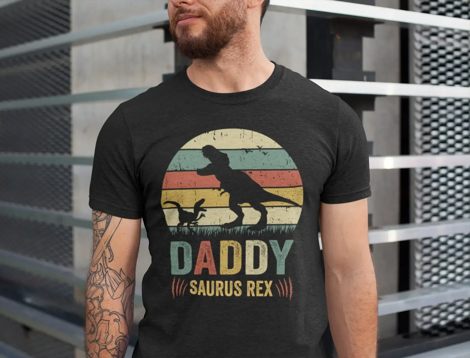 Daddy Saurus T Shirt Daddysaurus Papasaurus Dad Dinosaur gift for Husband Fathers Day birthday