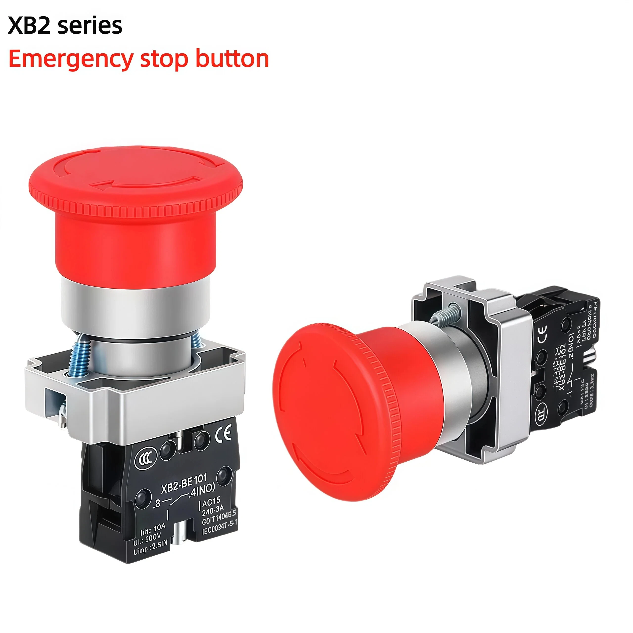 22mm Emergency Stop Red Mushroom Button Switch XB2-BS642 BS541 BS545 BS542 Self-locking / Latching Copper Contact / Silver Conta