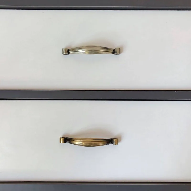 Drawer handle, simple wardrobe, cabinet surface mounted double hole silver gray gold zinc alloy handle