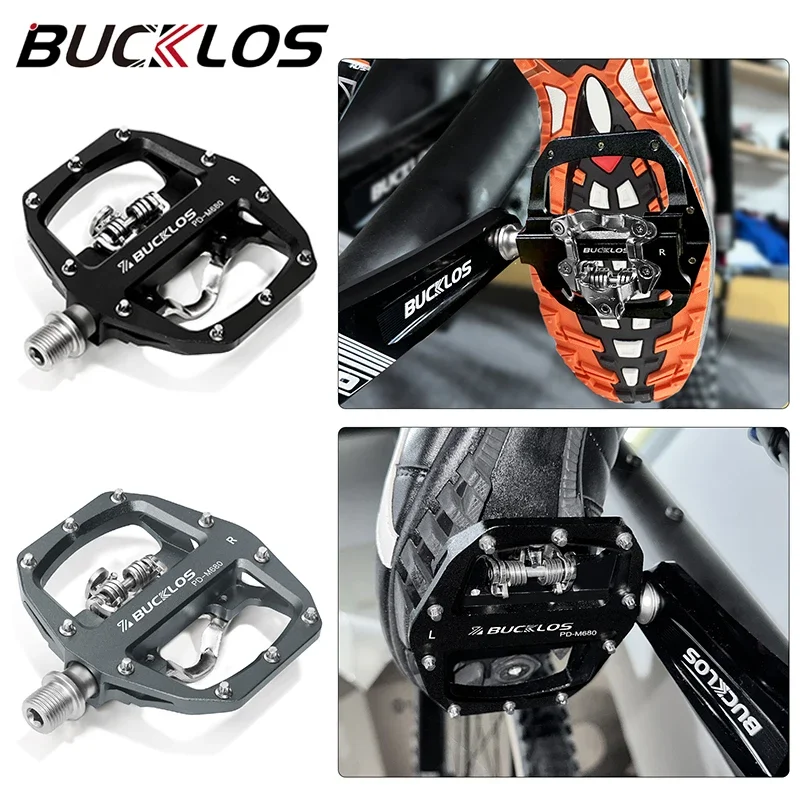 BUCKLOS Mountain Bike Self-Lock Pedal Sealed Bearing MTB Lock Pedal for SPD Ultralight Dual Function Clipless Pedal Bicycle Part