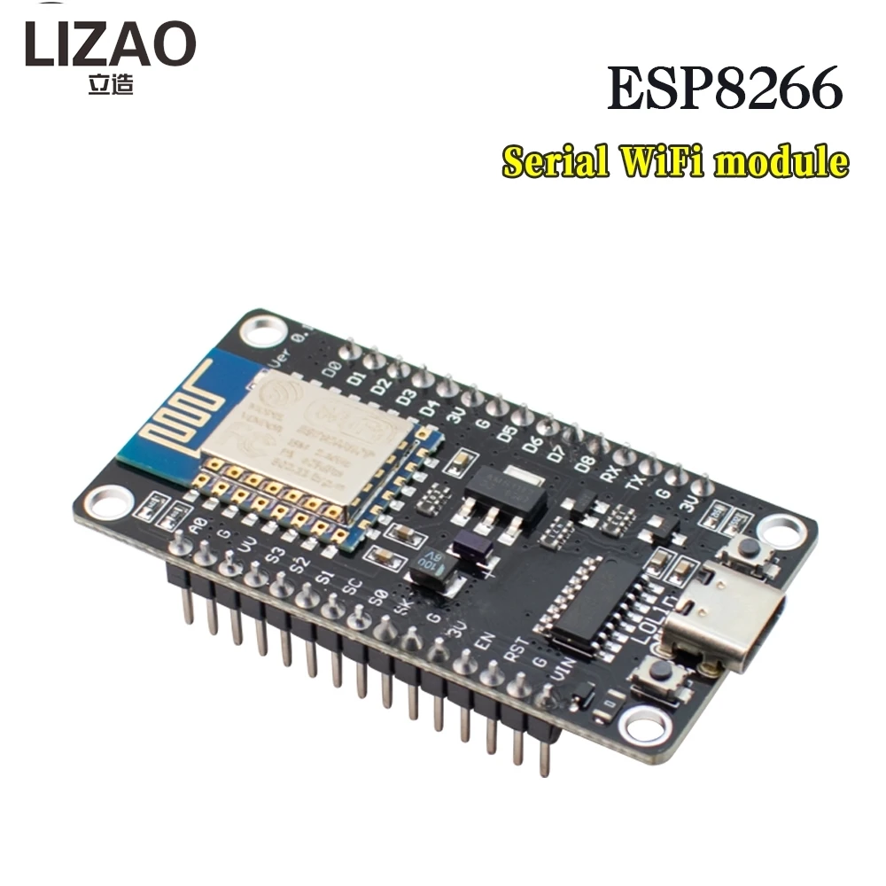 ESP8266 NodeMCU Lua V3 IoT Development Board, Serial Wi-Fi Module with Type-C Interface and CH340 Chip