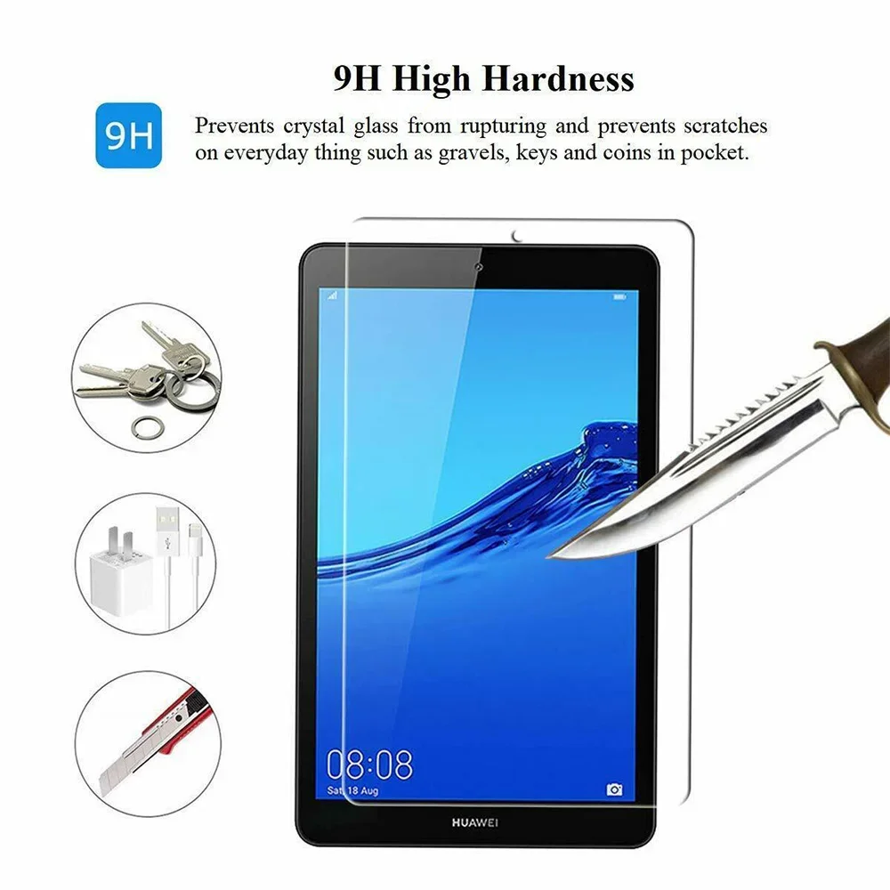 

For Huawei MediaPad M5 LITE 8.0 Inch Tablet Tempered Glass Screen Protector Film Cover HD Scratch Resistant No Bubbles