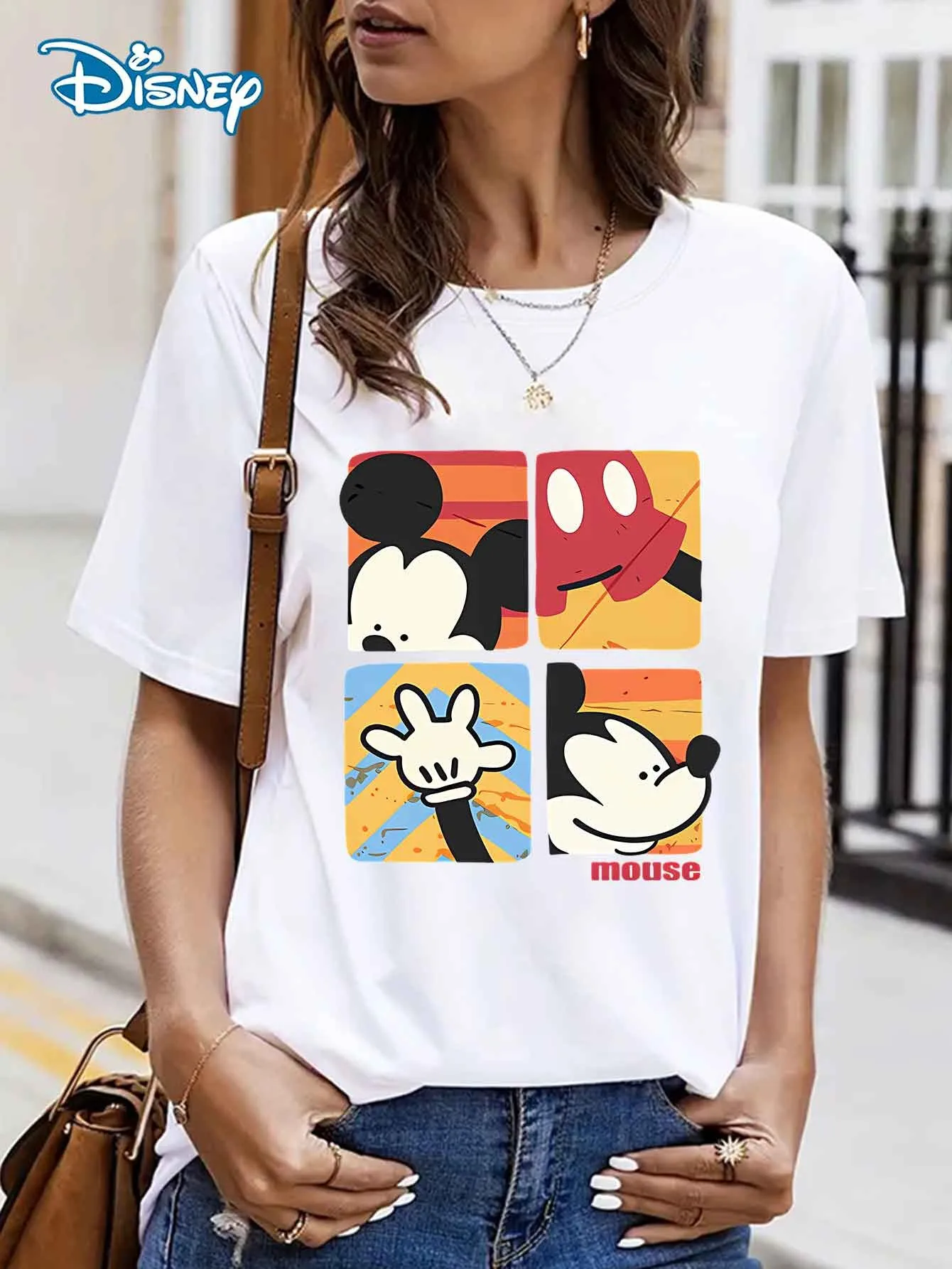 تي شيرتات للسيدات تتميز بتصميمات كرتونية كلاسيكية، وأنماط عصرية بأكمام قصيرة مثالية لملابس غير رسمية في الربيع والصيف