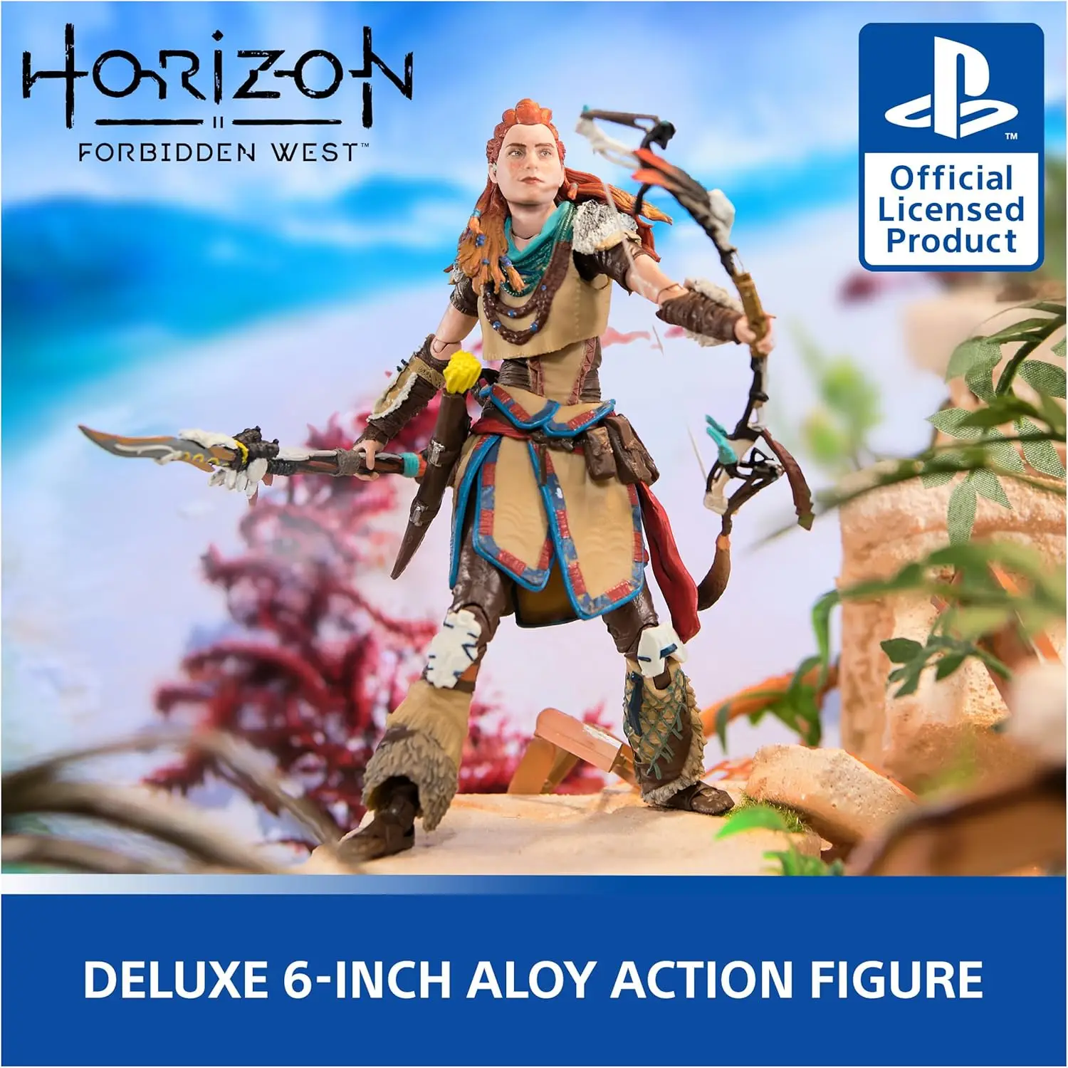 PlayStation Horizon Forbidden West, Deluxe 6” Aloy Action Figure with 15 Accessories, for PS5 Fans & Collectors Ages 17+