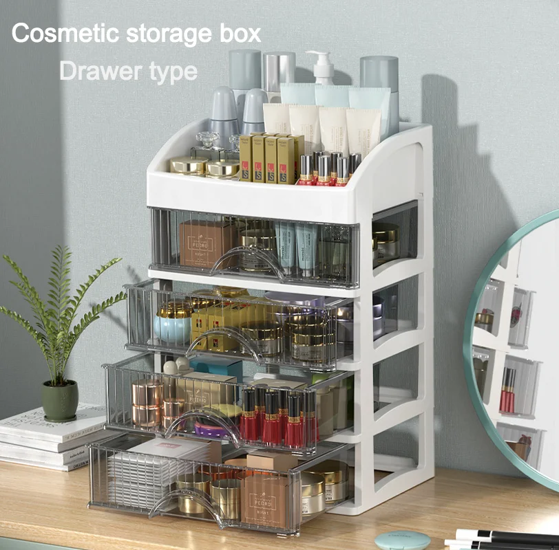 New desktop Cosmetic Transparent Storage Box Drawer Storage Rack Dressing Table Multi-Layer Debris Finishing Box
