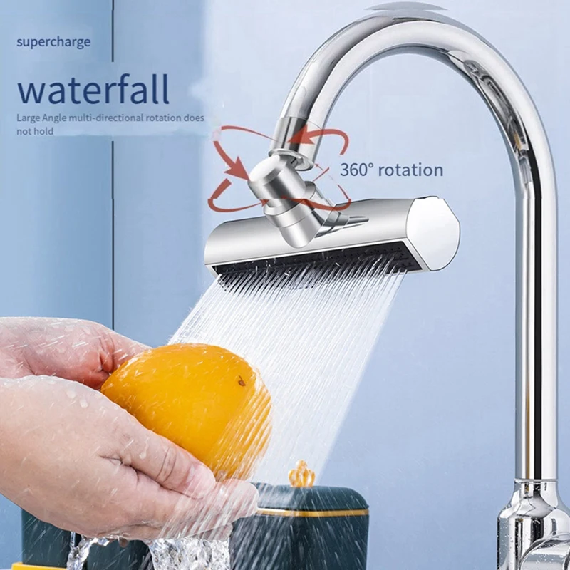 4 Modes Waterfall Bathroom Faucet Extenders 360° Spout Stream Sprayer Rainfall Sink Mixer Tap Nozzle Extension