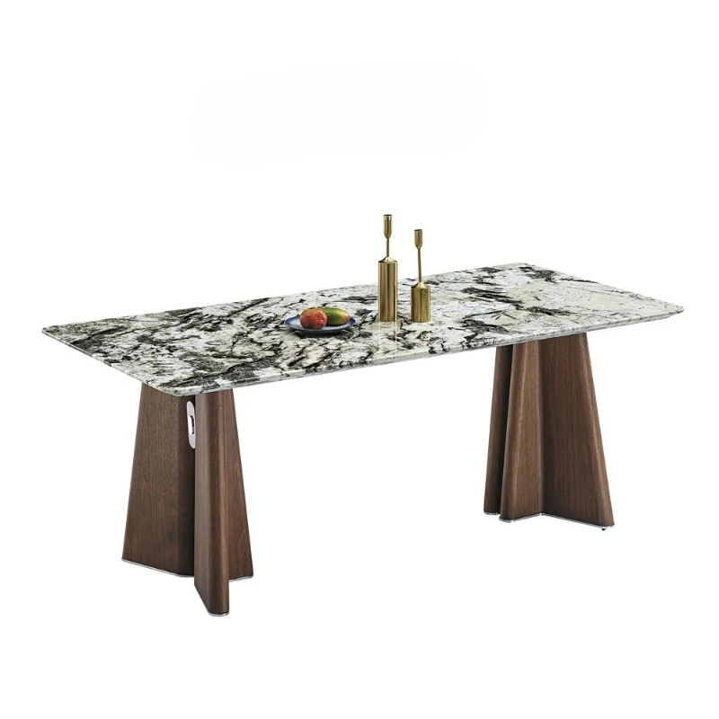 Natural luxury stone dining table, dining table, Italian high-end living room