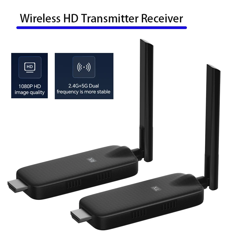 Wireless Screen Device Wireless HD Transmitter Receiver Wifi Display Receiver Multi Device Mirroring Dual band 2.4G 5G 1080P