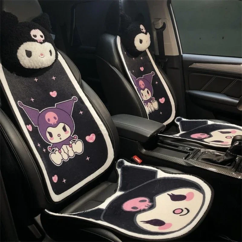 

Всесезонная подушка для автомобильного сиденья Kuromi, удобный дышащий подголовник, поясничная поддержка, авто подушка для сиденья на весну и лето