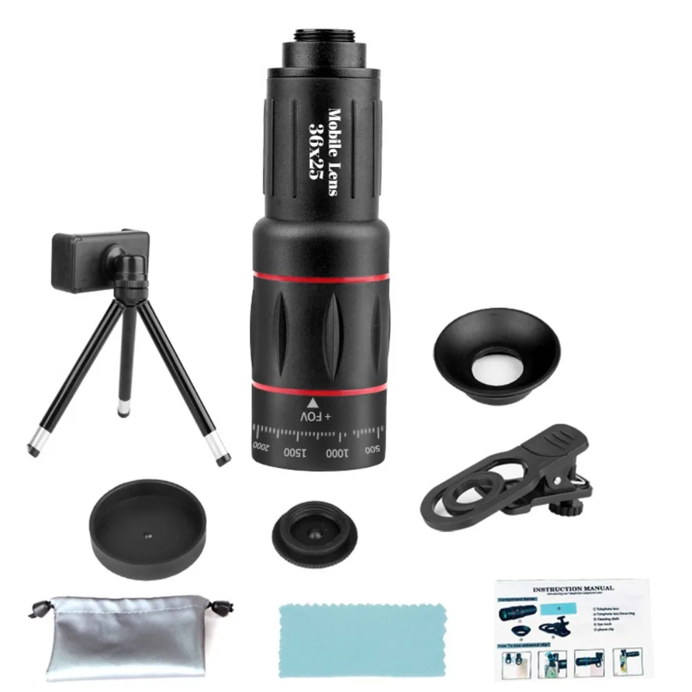 Lensa Ponsel Optik HD Universal Lensa Telefoto Monokuler Lensa Ponsel Zoom Monokuler Lensa Ponsel Tripod 18X25